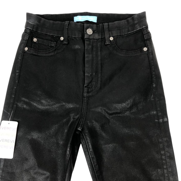 $198 7 For All Mankind High Waist Ankle Skinny Size 27 Coated Faux Leather Waxed - Picture 5 of 12